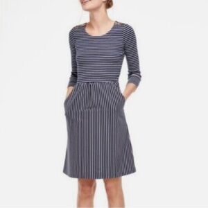 Boden Navy & White Striped Janie Dress Mini Length Size 8
